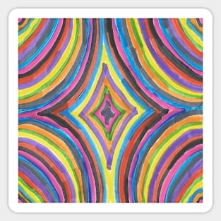 Retro Circles Rainbow Print Sticker